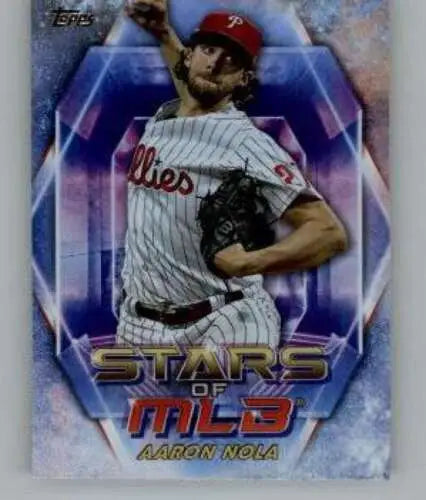 Aaron Nola baseball card from 2023 Topps Update Series Stars of MLB with original gloss