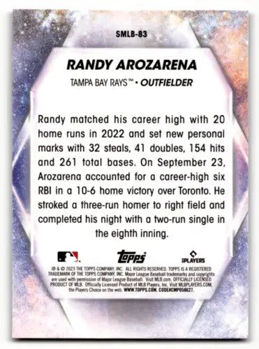 Randy Arozarena baseball card from 2023 Topps Update Series Stars of MLB #SMLB-83