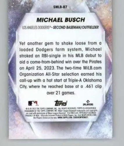 Michael Busch baseball card from 2023 Topps Update Series Stars of MLB with original gloss