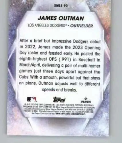 James Outman baseball card from 2023 Topps Update Series Stars of MLB with original gloss