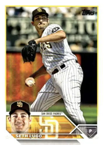 2023 Topps Update Series US182 Seth Lugo baseball card with original gloss Padres design