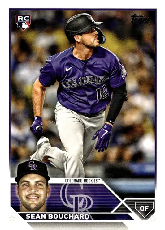 Sean Bouchard running the bases on 2023 Topps Update Series Rookie Baseball Card