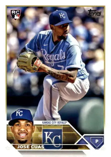 Baseball card of US246 Jose Cuas in throwing motion from Topps Update Series