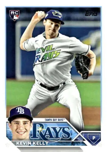 Baseball card of US260 Kevin Kelly in Evil Rays uniform from Topps Update Series