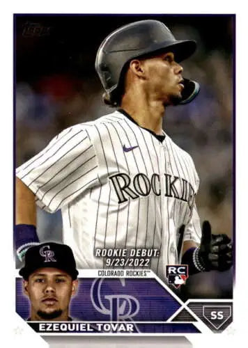 Ezequiel Tovar baseball card from 2023 Topps Update Series #US283 with original gloss