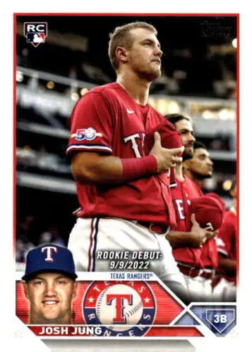 2023 Topps Update Series US308 Josh Jung NM-MT Rangers Rookie baseball card original gloss