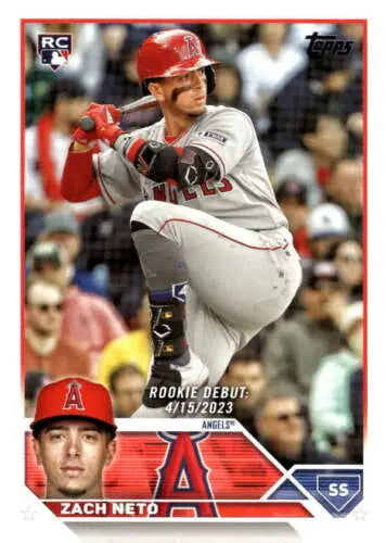 2023 Topps Update Series US329 Zach Neto baseball card with original gloss for Angels fans