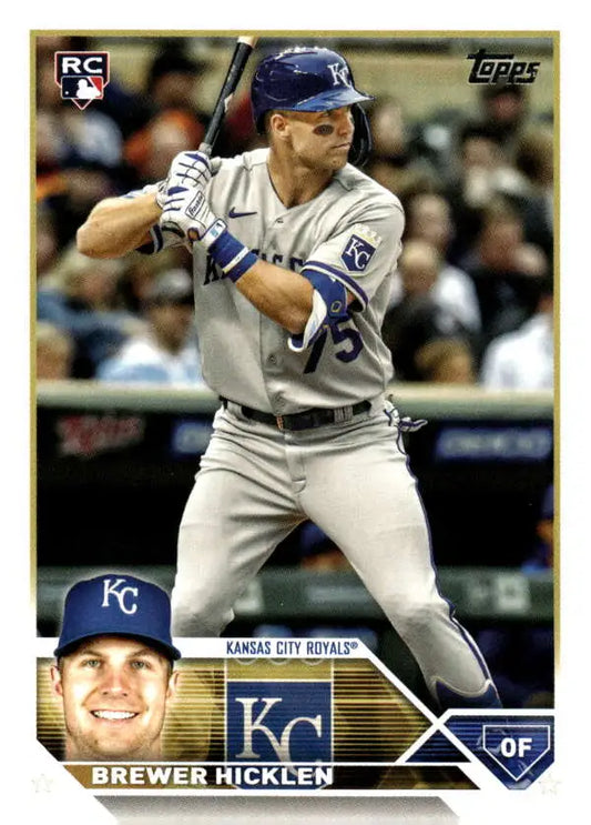 Kansas City Royals Brewer Hicklen batting stance baseball card from 2023 Topps Update Series