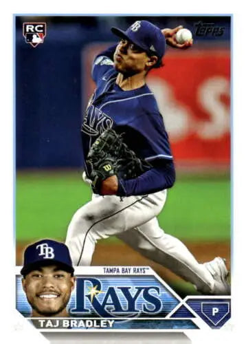 Baseball card featuring US55 Taj Bradley from 2023 Topps Update Series in Near Mint condition