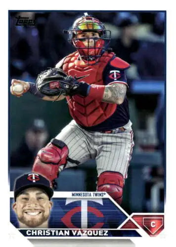 2023 Topps Update Series US83 Christian Vazquez baseball card with original gloss finish