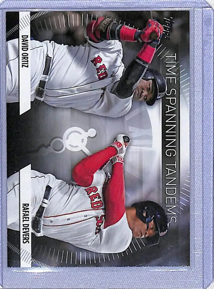 Baseball trading card of pitcher in delivery wearing Red Sox uniform from Topps Update Time