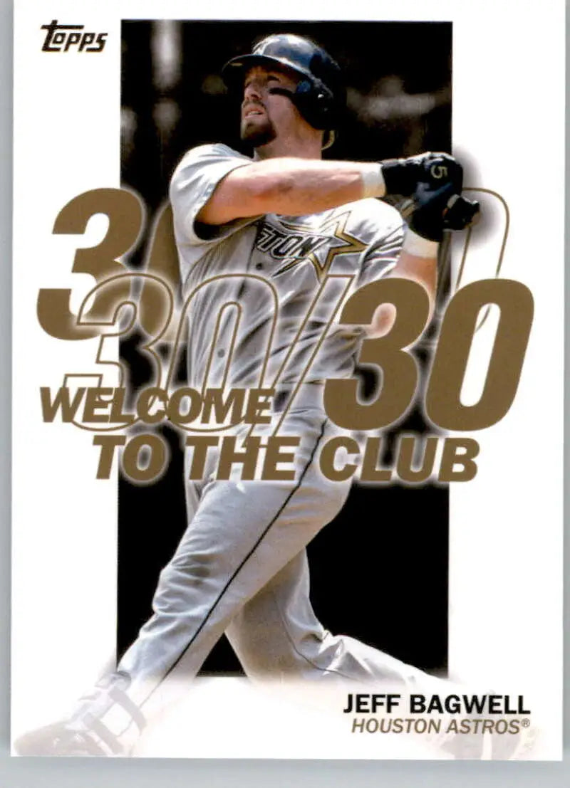 Jeff Bagwell Houston Astros baseball card with 30/30 Welcome to the Club overlay