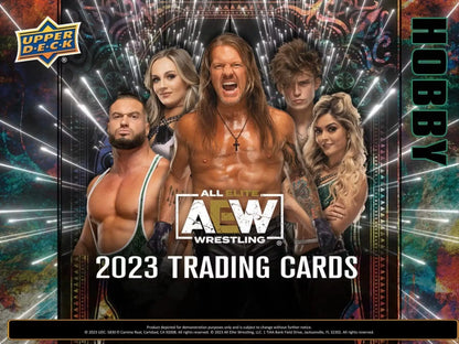 2023 Upper Deck AEW Wrestling Hobby Box featuring base set wrestlers and tag teams artwork