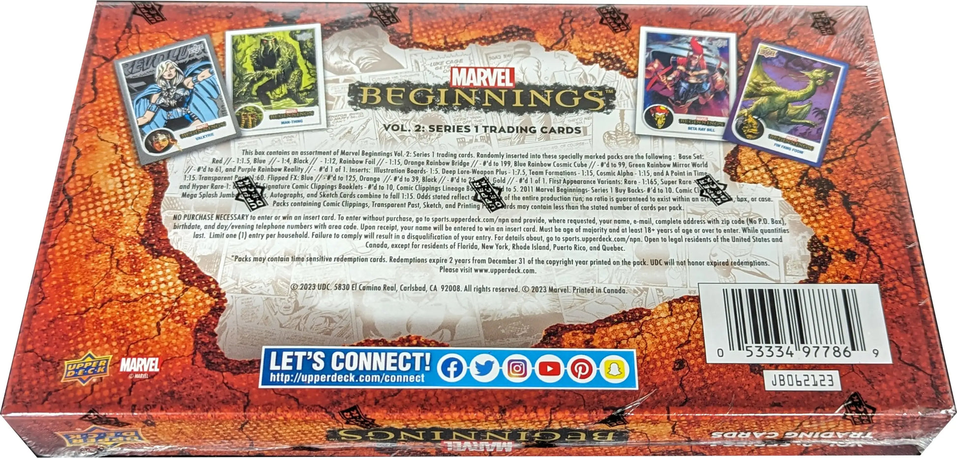 Board game box for Heroscape featuring colorful character cards from Marvel Beginnings Volume 2