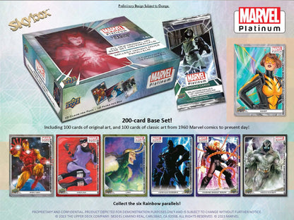 Marvel trading card collection from 2023 Upper Deck Marvel Platinum Hobby Box