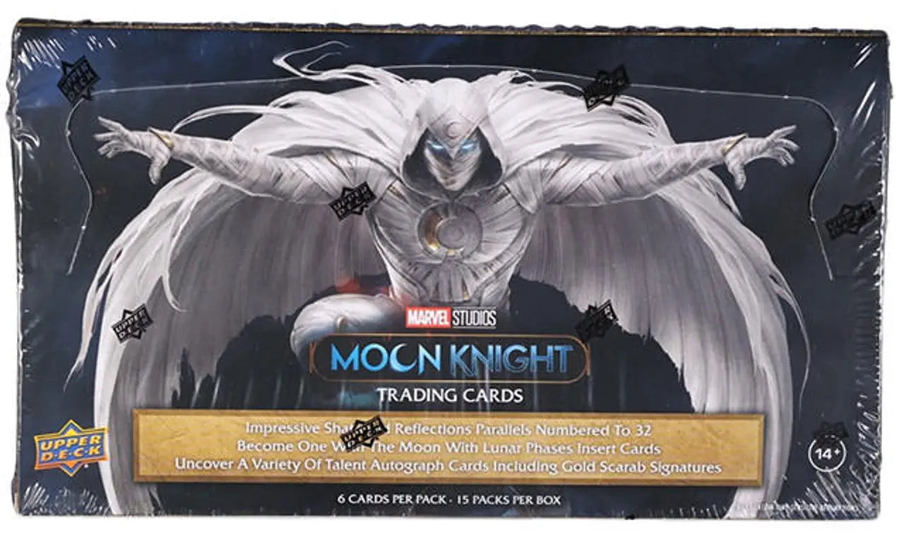 Sealed 2023 Upper Deck Marvel Studios Moon Knight Hobby Box with superhero packaging