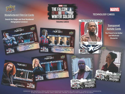 Advertisement for Upper Deck Marvel The Falcon and the Winter Soldier trading cards