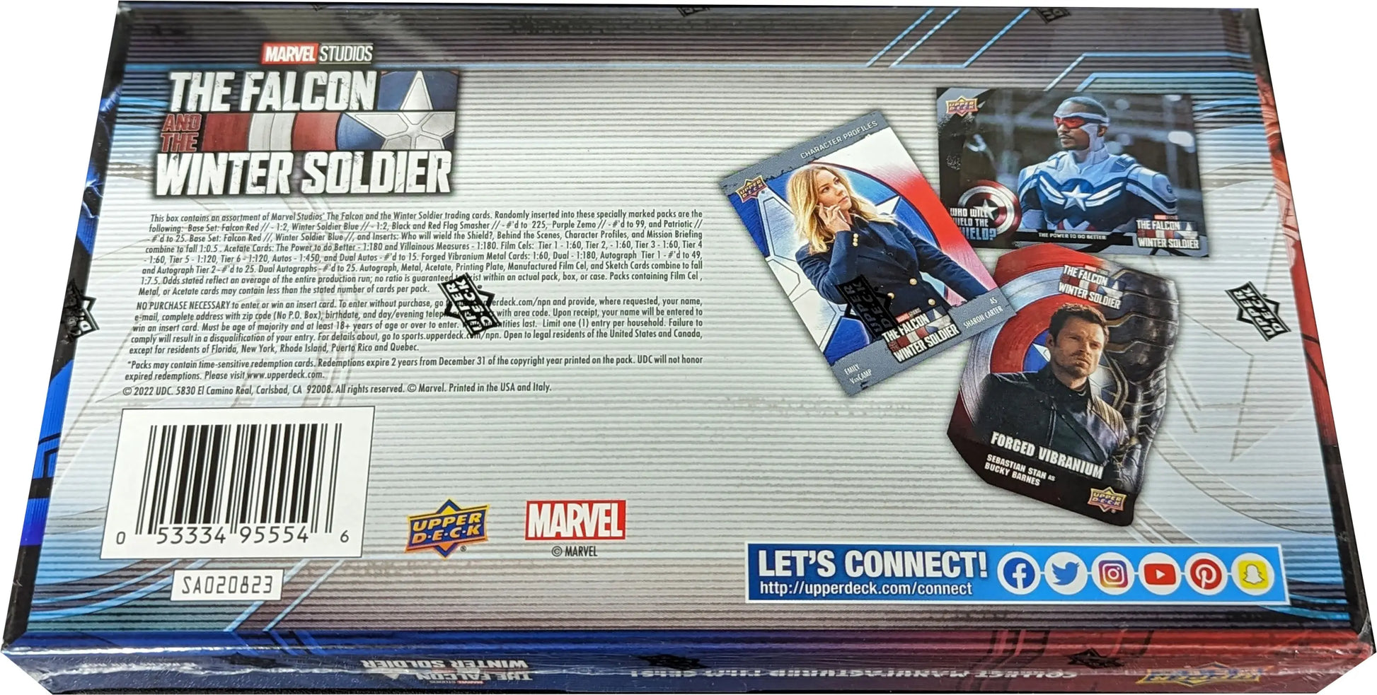 Trading card box for 2023 Upper Deck Marvel The Falcon and The Winter Soldier series