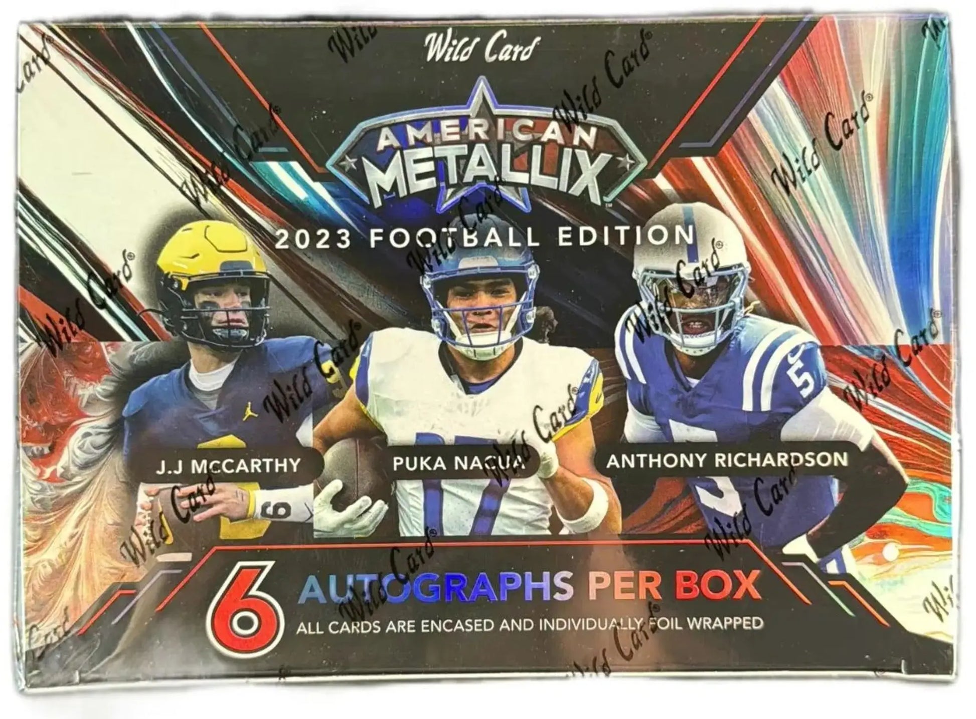 2023 Wild Card American Metallix Football Hobby Box with 6 autographs and NFL players