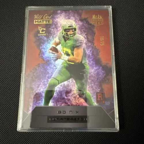 2023 Wild Card Bo Nix Lot football trading card featuring Oregon Ducks and Broncos