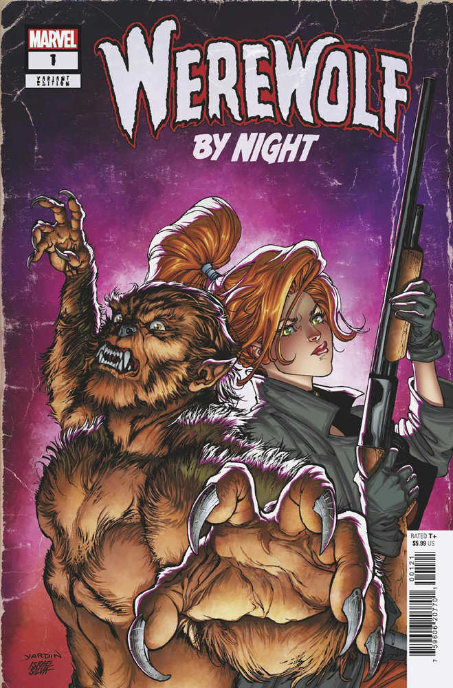 Comic book cover of Werewolf By Night 1 David Yardin Variant featuring werewolf and armed character