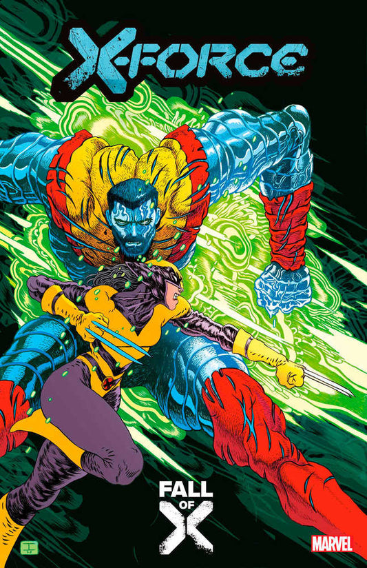 X-Force 44 Ian Bertram Variant features blue-skinned character in yellow armor on vibrant cover