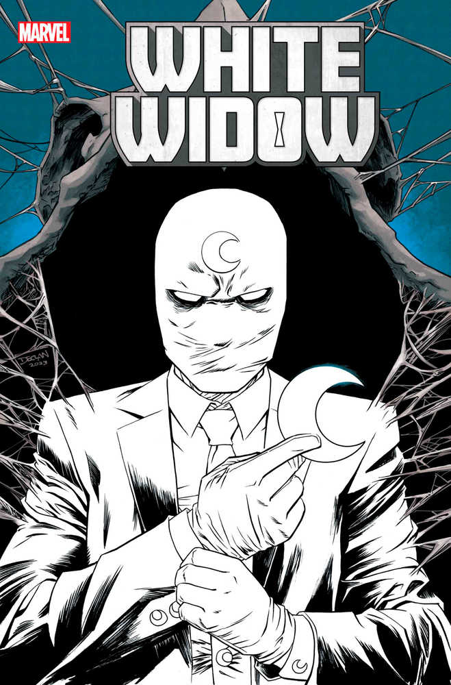 Mysterious figure in suit on White Widow #1 Declan Shalvey variant comic cover