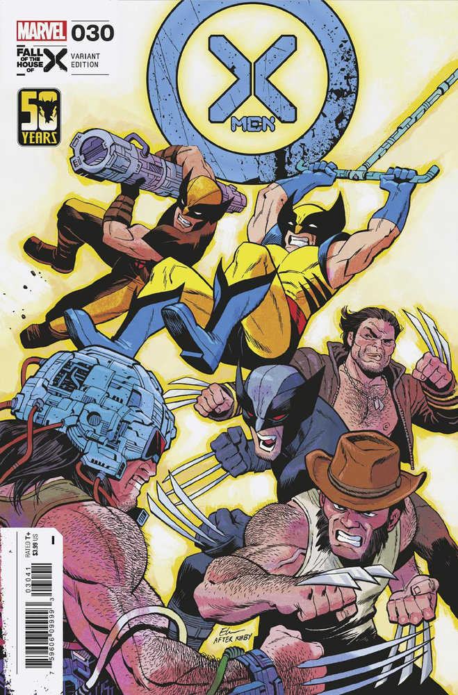 Comic book cover featuring Wolverine and X-Men in action for X-Men 30 variant