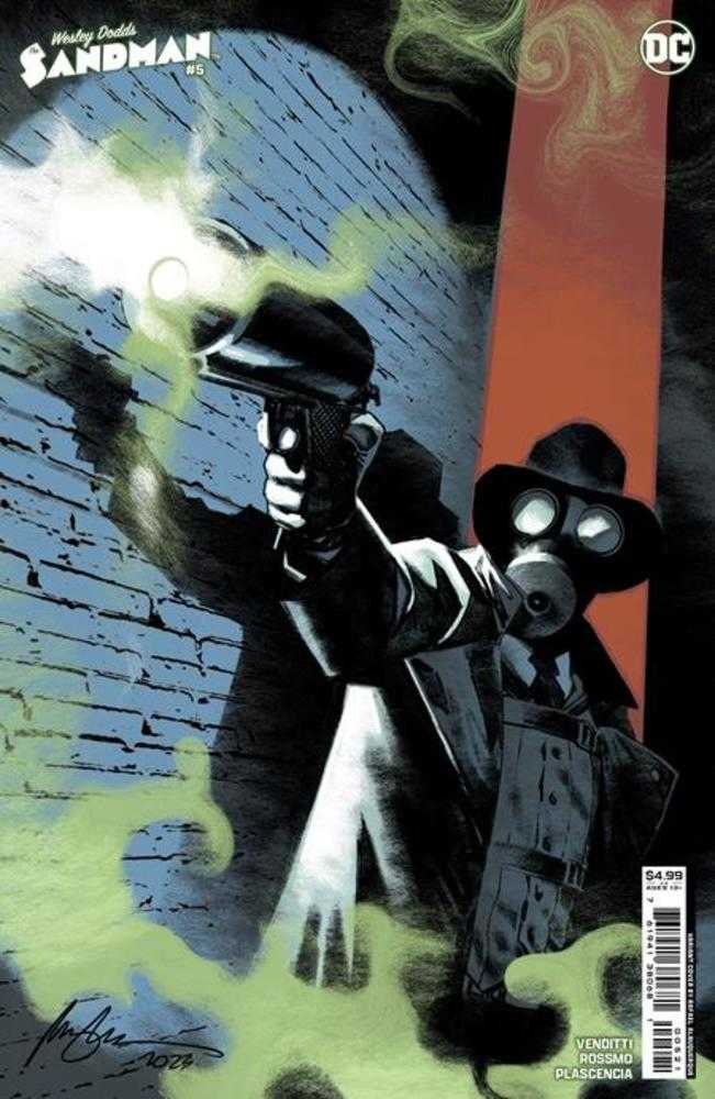 Dark noir comic book cover of Wesley Dodds featuring shadowy figures in trench coats