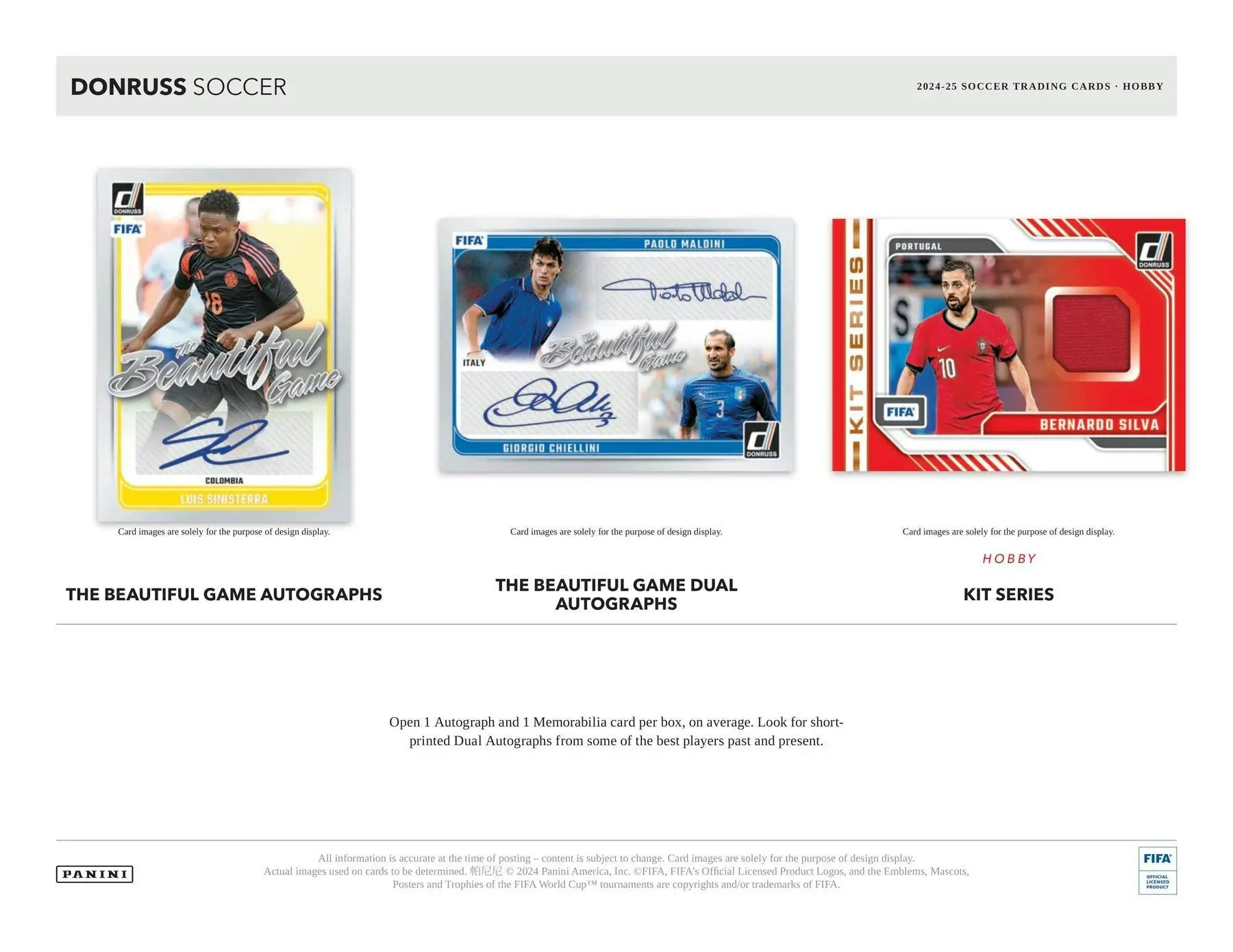 Three Donruss Soccer memorabilia cards with autographs and jersey patches