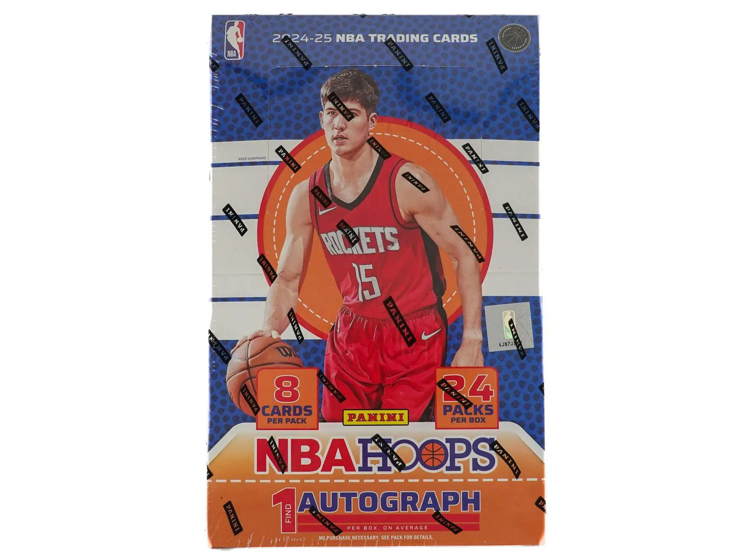 2024-25 Panini Hoops Basketball Hobby Box with Rockets player, featuring hoops art signatures