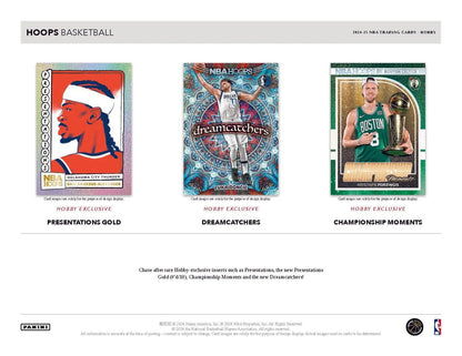 Three Panini Hoops basketball trading cards showcasing different NBA players and designs