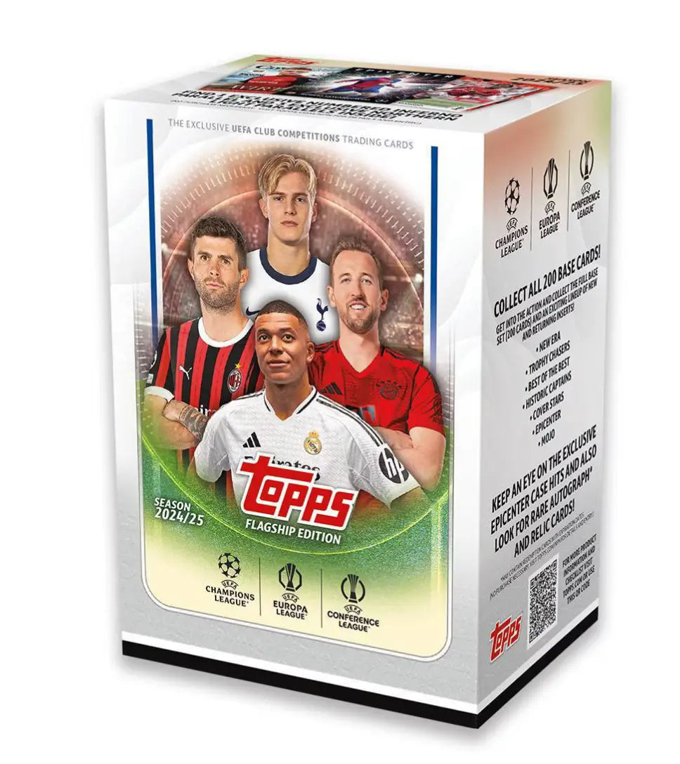 Topps UEFA Flagship Edition Soccer Blaster Box featuring soccer players on cover