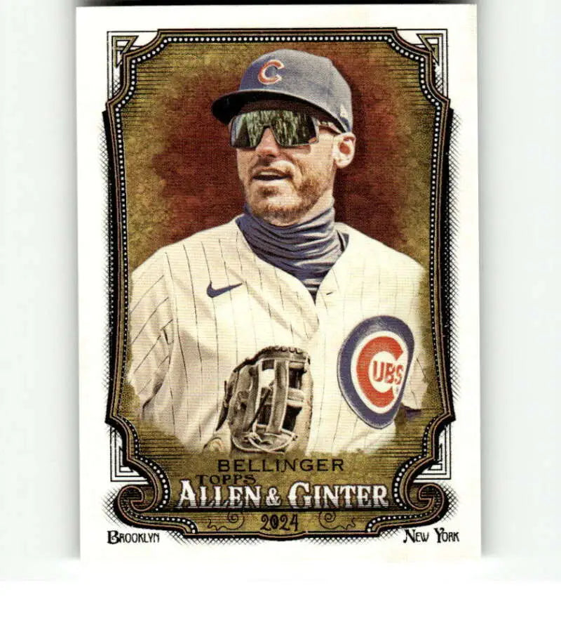 Cody Bellinger Baseball Card showcasing Chicago Cubs player in sunglasses and neck gaiter