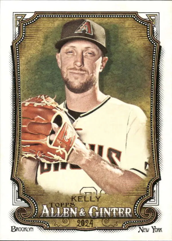 Merrill Kelly Arizona Diamondbacks baseball card featuring pitcher in white uniform