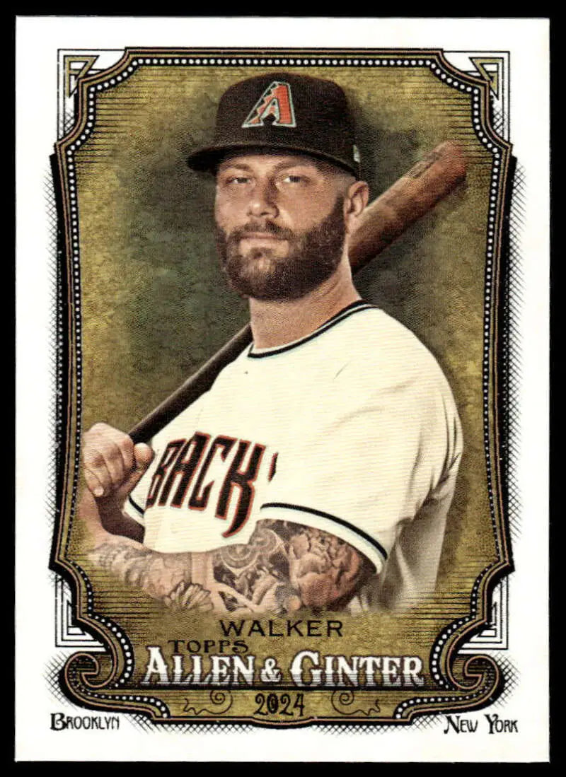 Christian Walker Arizona Diamondbacks baseball card holding bat with beard