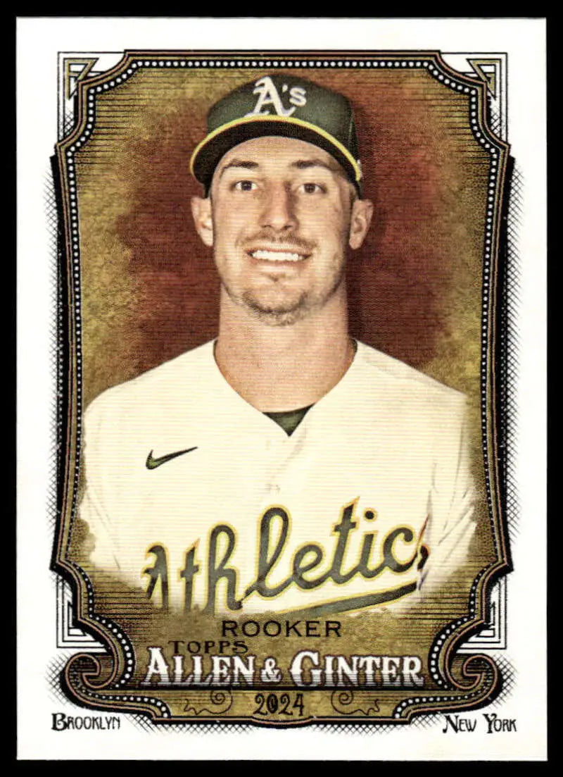 Brent Rooker Oakland Athletics Baseball Card in white uniform and team cap