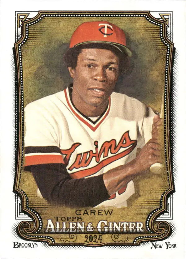 Rod Carew Minnesota Twins baseball card in home uniform from 2024 Allen & Ginter