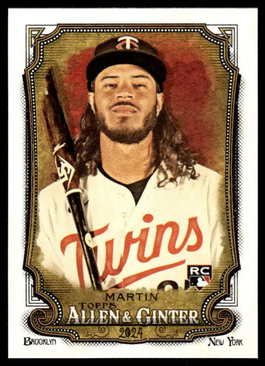 Austin Martin Minnesota Twins player baseball card in white home jersey from Allen & Ginter