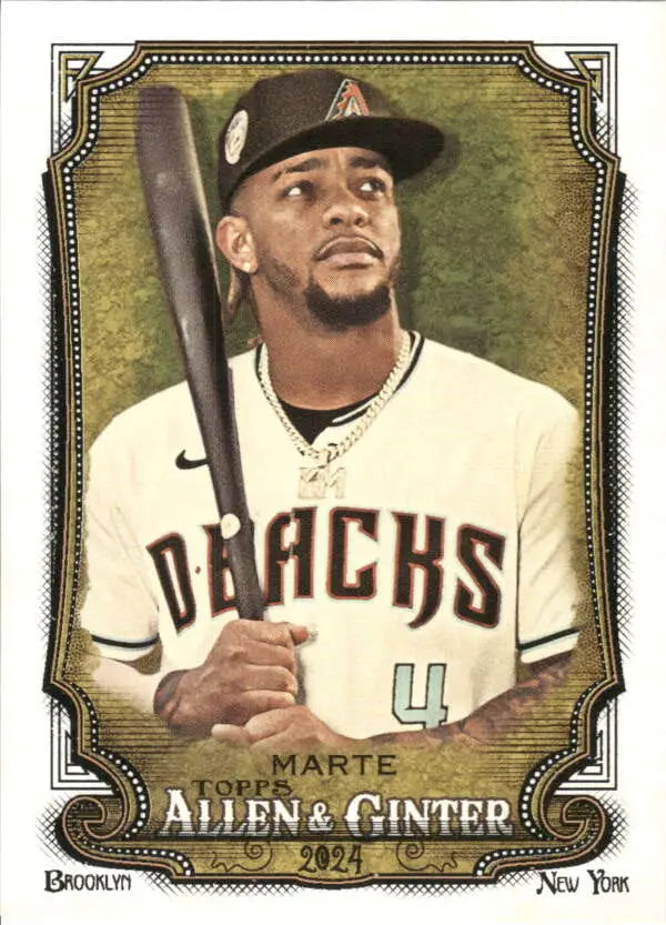 Baseball card of Ketel Marte from Arizona Diamondbacks holding a bat in 2024 Allen & Ginter