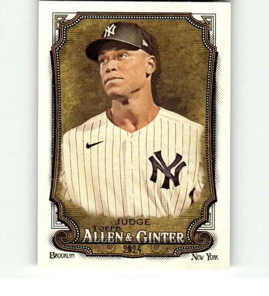 Aaron Judge New York Yankees Baseball Card in pinstriped home uniform and cap