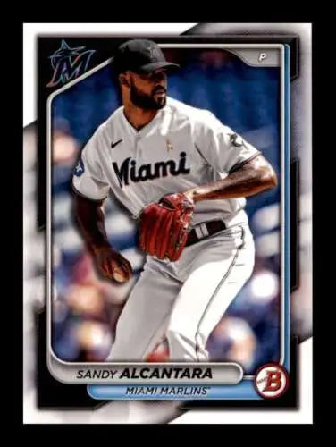 2024 Bowman #8 Sandy Alcantara NM-MT baseball card with original gloss for collectors