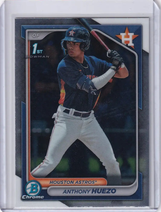 Baseball card of Houston Astros player Anthony Huezo from Bowman Baseball 2024