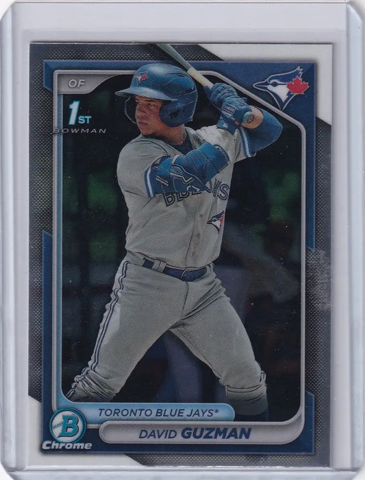 Baseball card of David Guzman from the Toronto Blue Jays in Bowman Baseball series