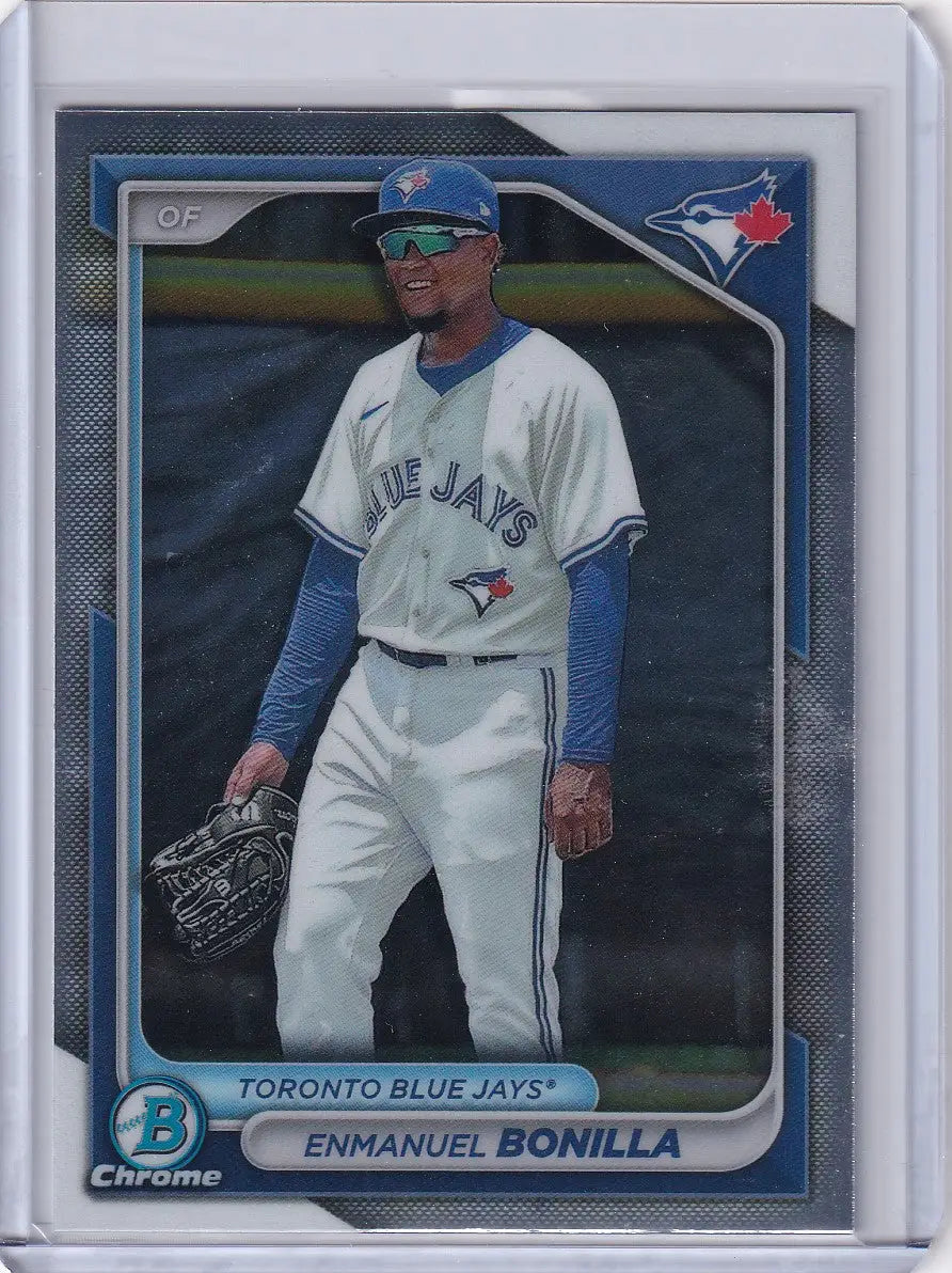 Baseball card of Enmanuel Bonilla in Toronto Blue Jays uniform from Bowman Baseball