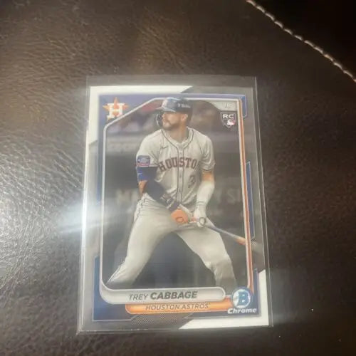 Trey Cabbage baseball card from 2024 Bowman Chrome Houston Astros sports trading set