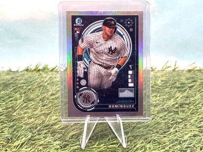 Jasson Dominguez 2024 Bowman Chrome Refractor Yankees baseball card for collectors