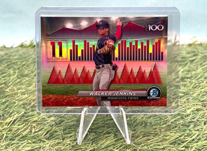 Walker Jenkins Bowman Chrome trading card from 2024 Top 100 Minnesota Twins коллекция