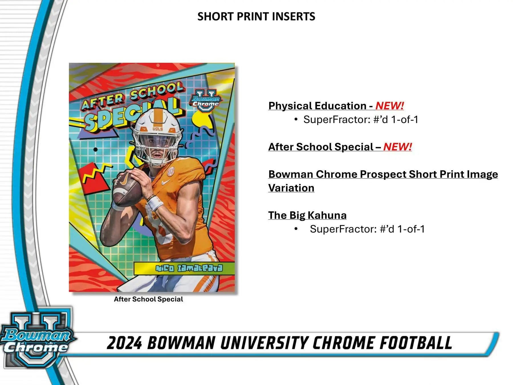 Colorful football trading card featuring player in brown and orange uniform, orange refractor background