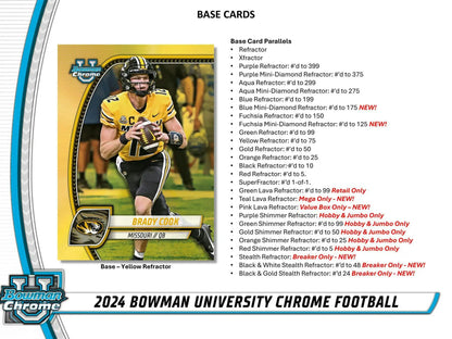 Football player in yellow jersey with football, highlighting orange refractor cards